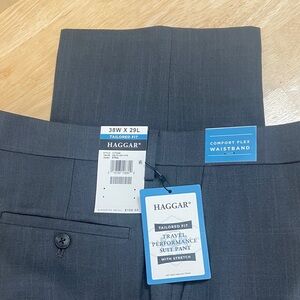 HAGGAR Tailored Fit Suit Pants in Dark Gray Men’s Size 38 waist 29 length NWT